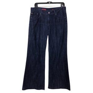 AG Adriano Goldschmied Jeans Women’s 31 Blue The Nicole Wide Leg Dark Wash Denim